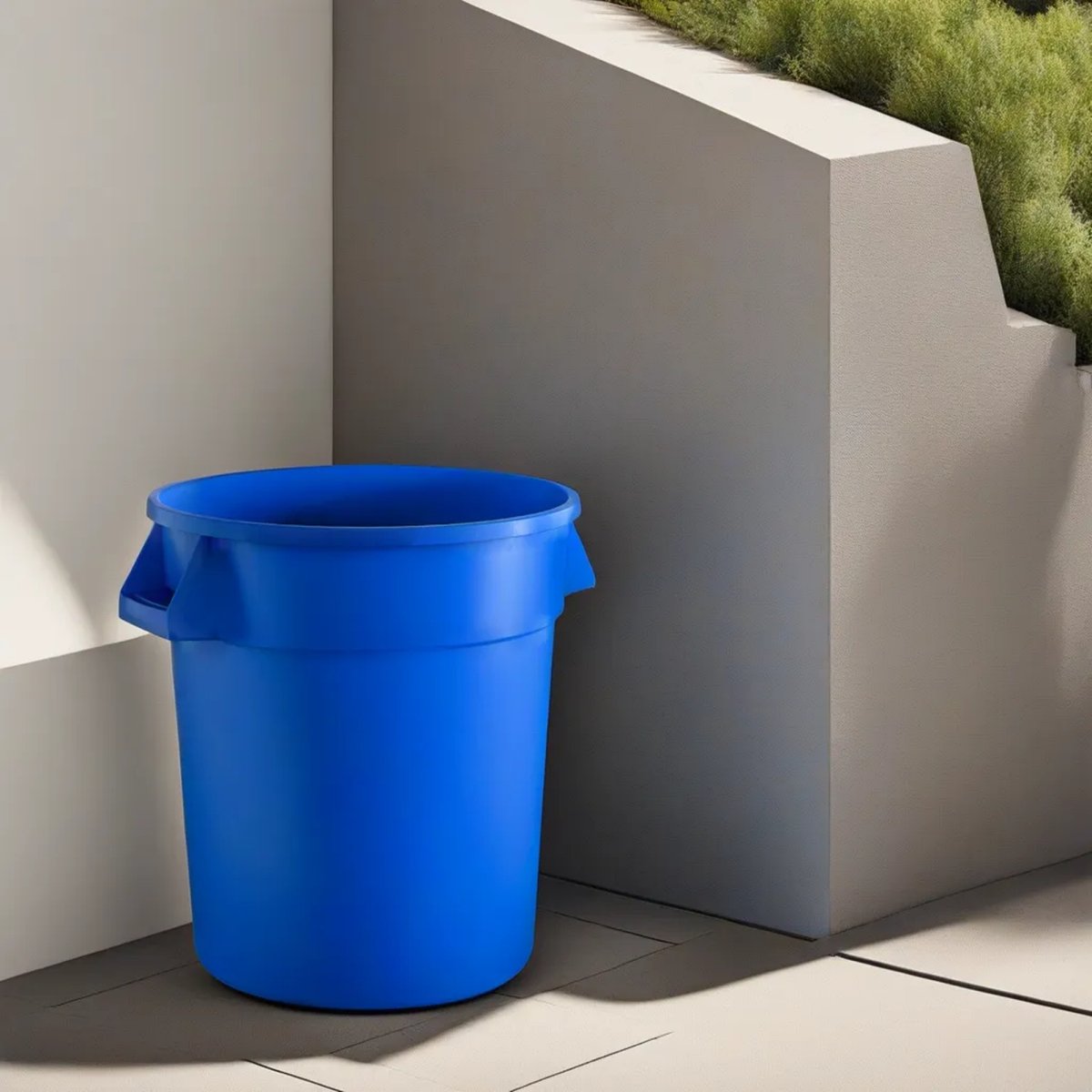 10 Gallon Blue Round Commercial Trash Can - PRO&Family