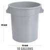 10 Gallon Blue Round Commercial Trash Can - PRO&Family