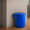 10 Gallon Blue Round Commercial Trash Can With Lid - PRO&Family