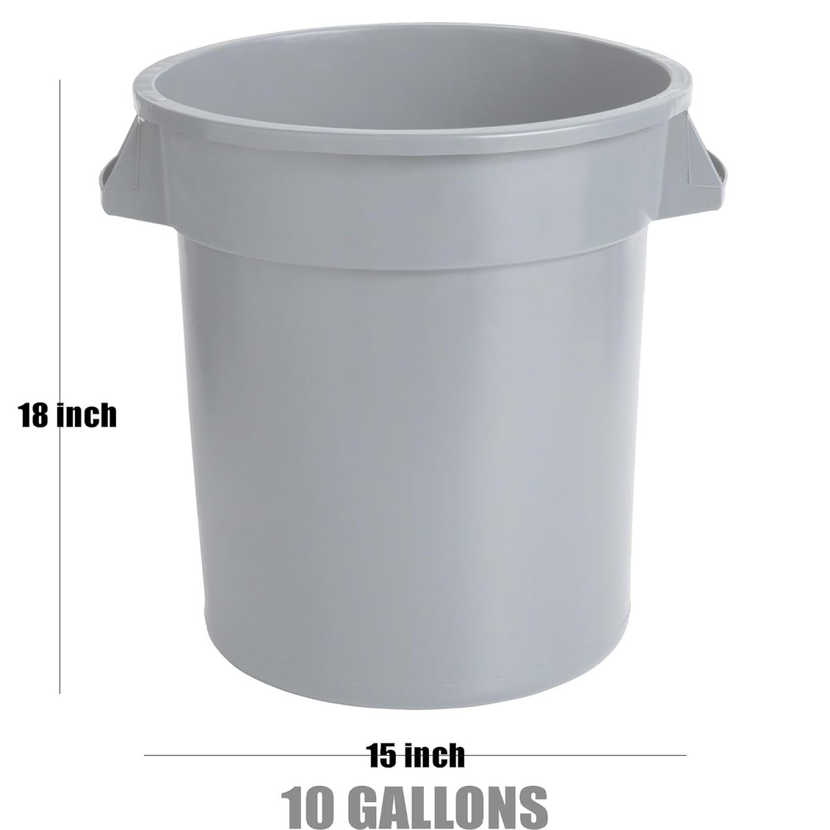 10 Gallon Gray Round Commercial Trash Can - PRO&Family