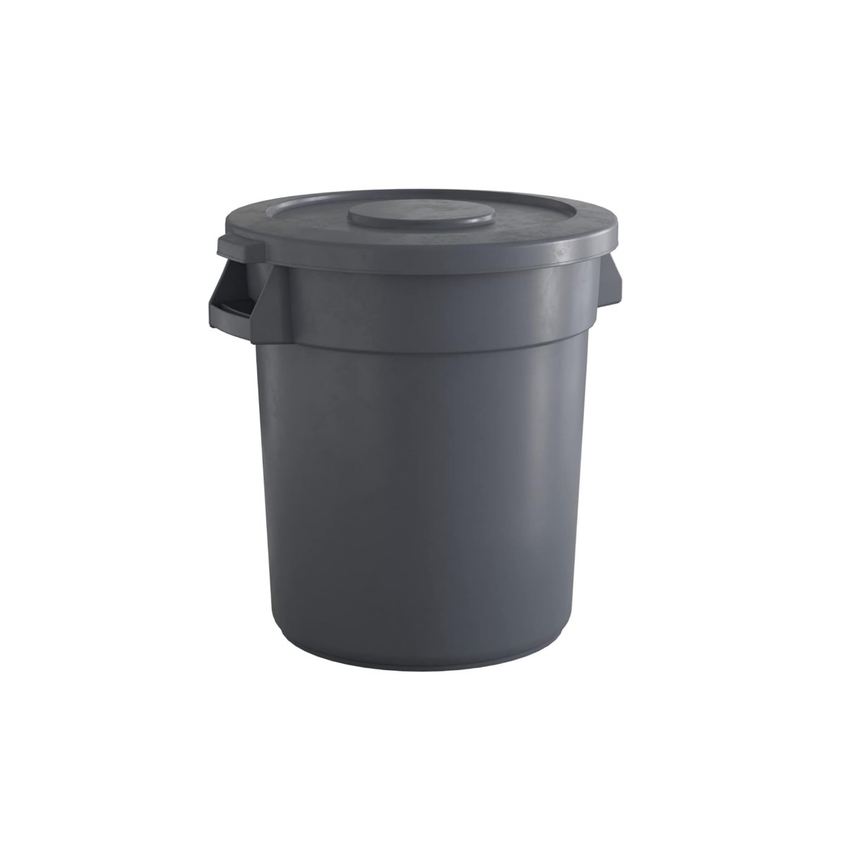 10 Gallon Gray Round Commercial Trash Can With Lid - PRO&Family