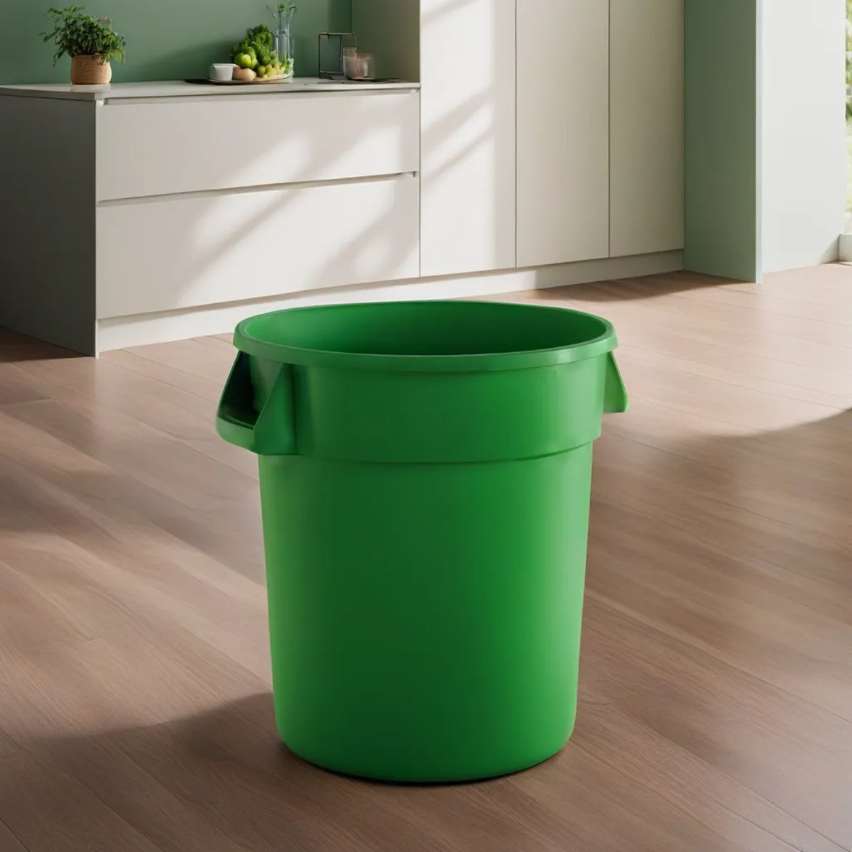 10 Gallon Green Round Commercial Trash Can - PRO&Family