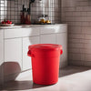 10 Gallon Red Round Commercial Trash Can With Lid - PRO&Family