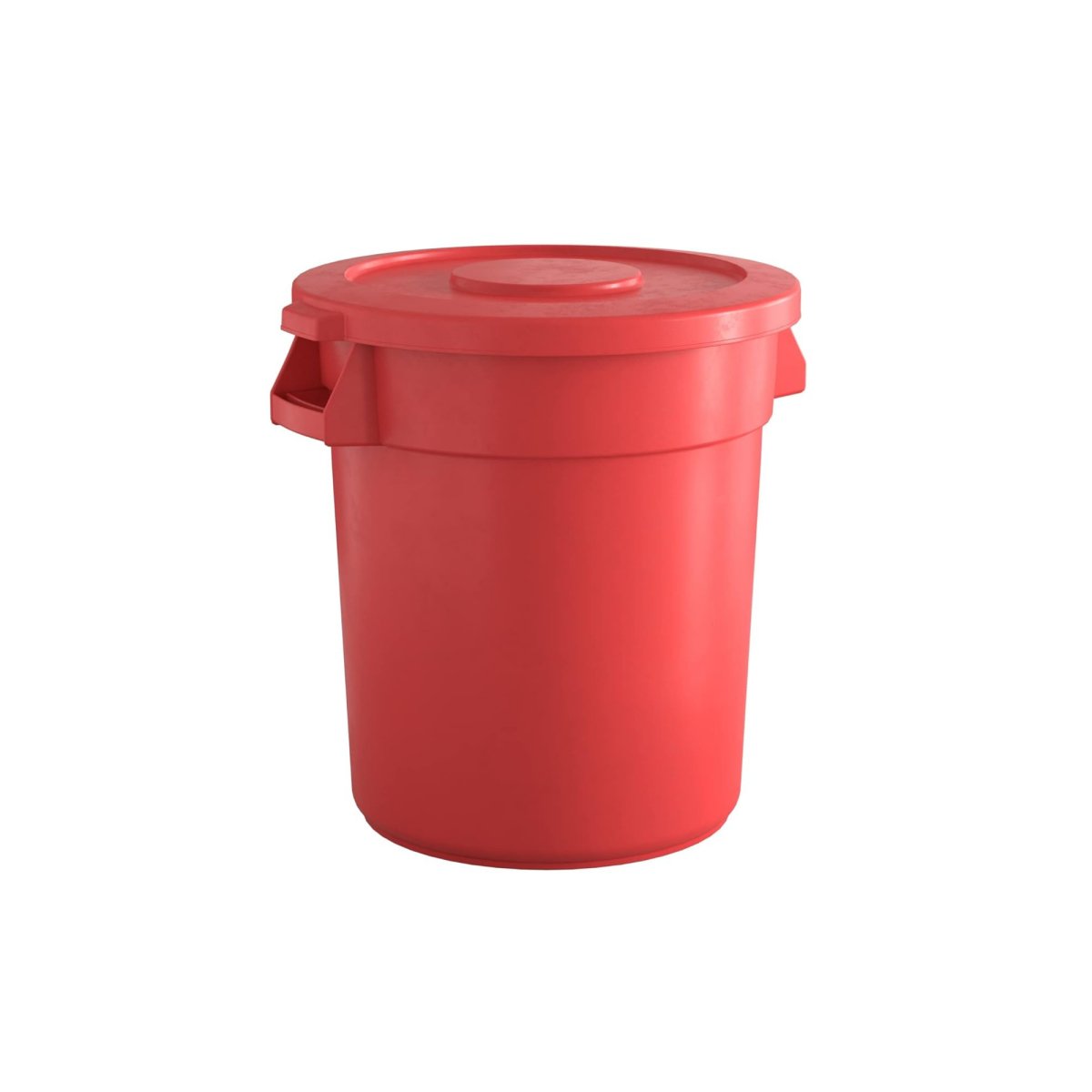 10 Gallon Red Round Commercial Trash Can With Lid - PRO&Family