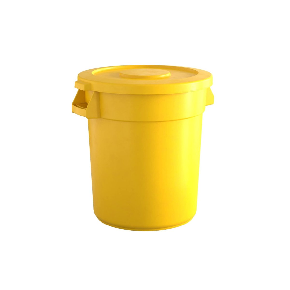 10 Gallon Yellow Round Commercial Trash Can With Lid - PRO&Family