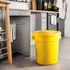 10 Gallon Yellow Round Commercial Trash Can With Lid - PRO&Family