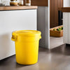 10 Gallon Yellow Round Commercial Trash Can With Lid - PRO&Family