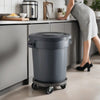 10 Pack! 20 Gallon Gray Round Commercial Trash Can With Lid And Dolly - PRO&Family