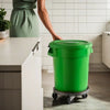 10 Pack! 20 Gallon Green Round Commercial Trash Can With Lid And Dolly - PRO&Family