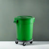 10 Pack! 20 Gallon Green Round Commercial Trash Can With Lid And Dolly - PRO&Family