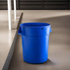 10 Pack! 32 Gallon Blue Round Commercial Trash Can - PRO&Family