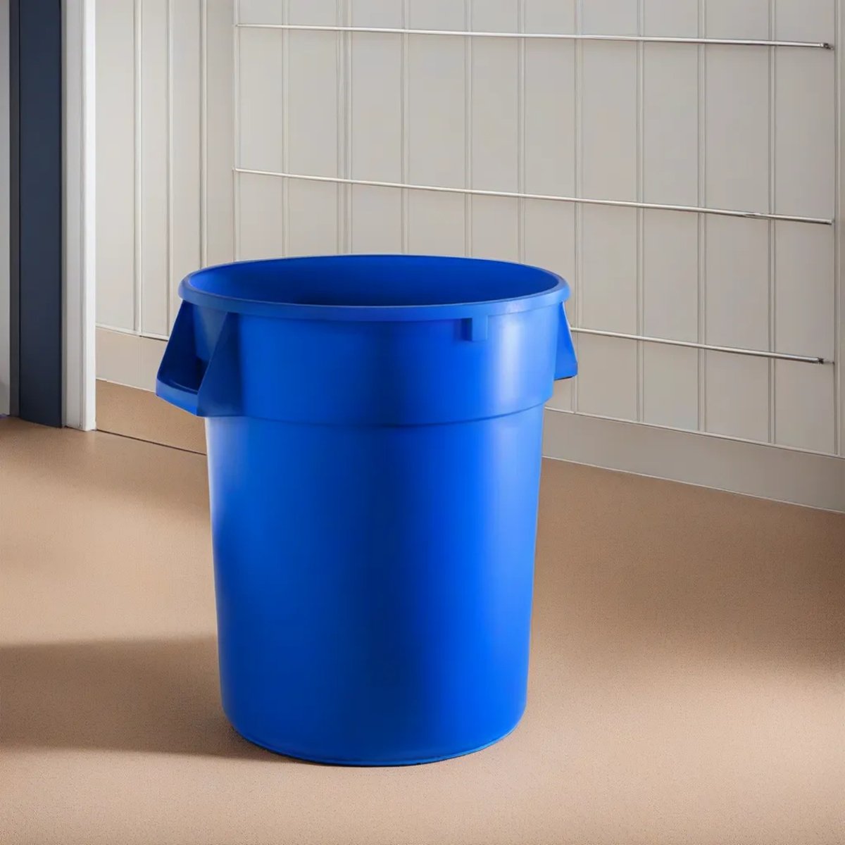 10 Pack! 32 Gallon Blue Round Commercial Trash Can - PRO&Family