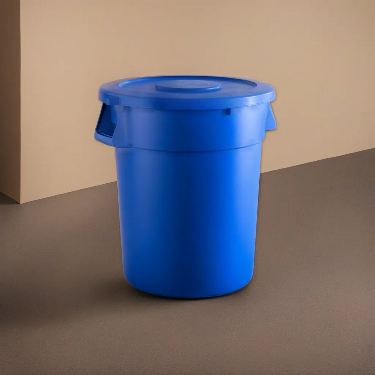 10 Pack! 32 Gallon Blue Round Commercial Trash Can With Lid - PRO&Family