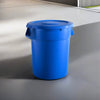 10 Pack! 32 Gallon Blue Round Commercial Trash Can With Lid - PRO&Family