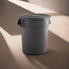 10 Pack! 32 Gallon Gray Round Commercial Trash Can With Lid - PRO&Family