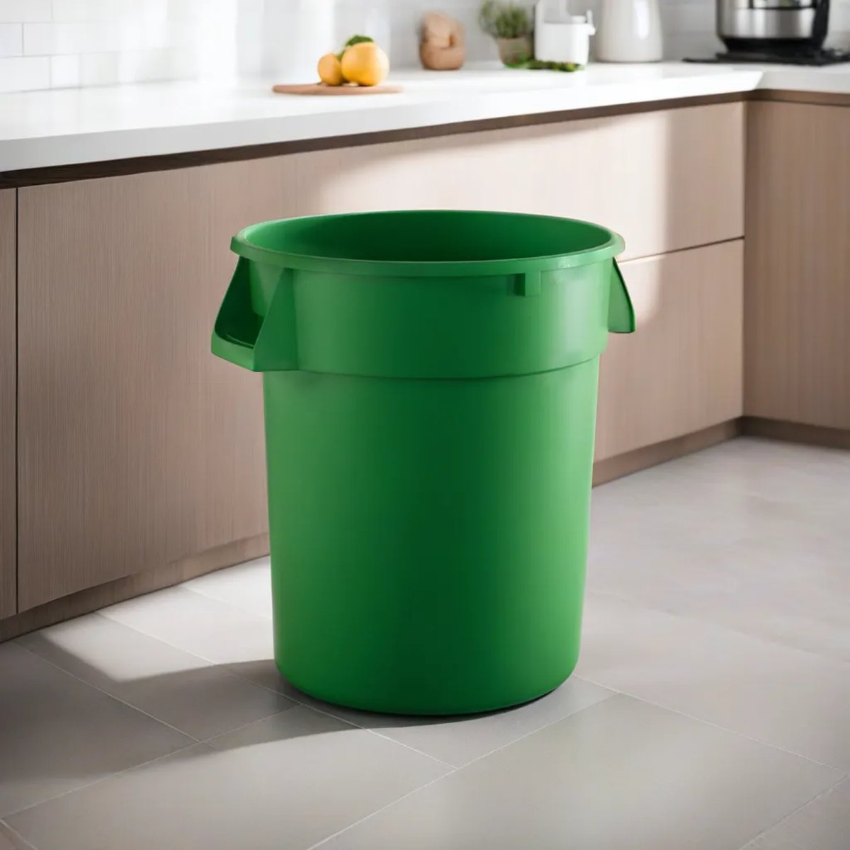 10 Pack! 32 Gallon Green Round Commercial Trash Can - PRO&Family