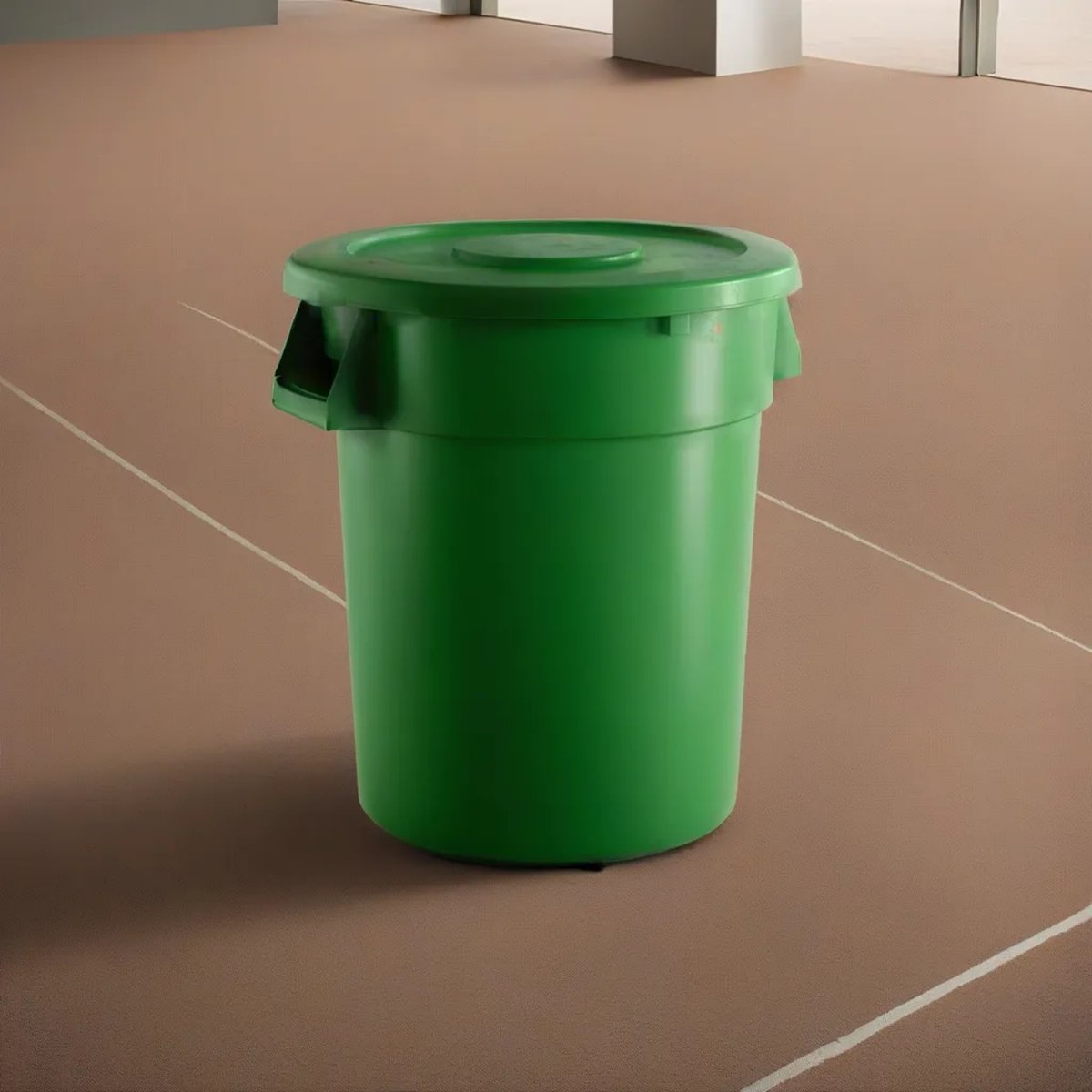 10 Pack! 32 Gallon Green Round Commercial Trash Can With Lid - PRO&Family