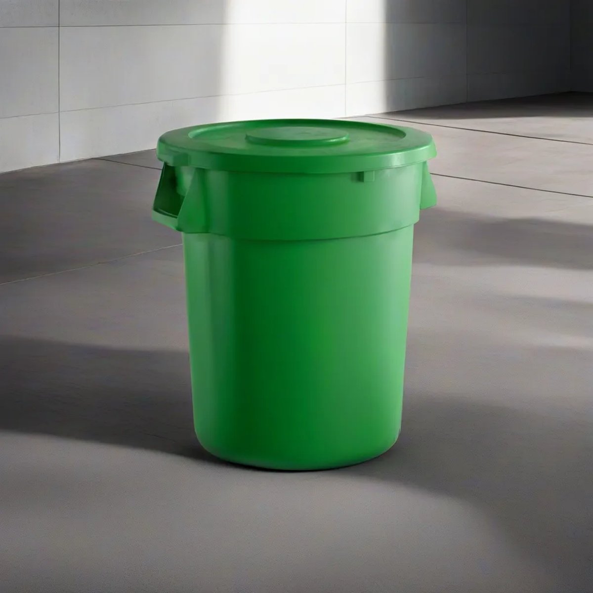 10 Pack! 32 Gallon Green Round Commercial Trash Can With Lid - PRO&Family