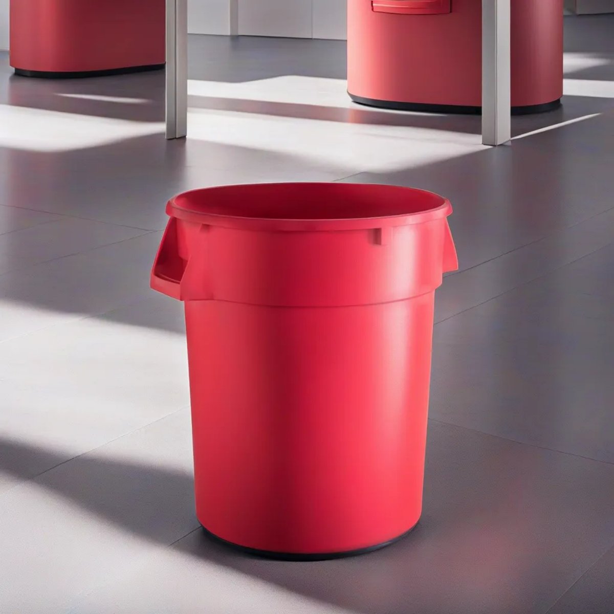 10 Pack! 32 Gallon Red Round Commercial Trash Can - PRO&Family