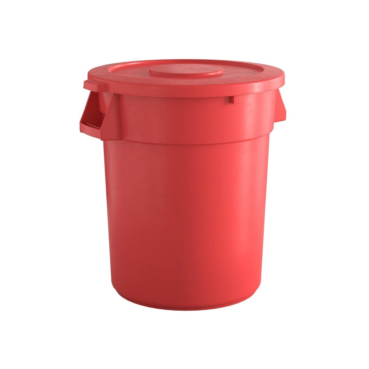 10 Pack! 32 Gallon Red Round Commercial Trash Can With Lid - PRO&Family