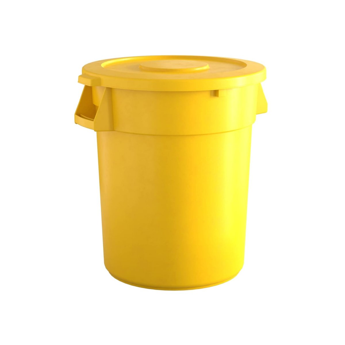 10 Pack! 32 Gallon Yellow Round Commercial Trash Can With Lid - PRO&Family