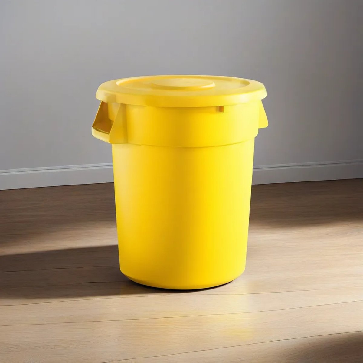 10 Pack! 32 Gallon Yellow Round Commercial Trash Can With Lid - PRO&Family