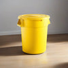 10 Pack! 32 Gallon Yellow Round Commercial Trash Can With Lid - PRO&Family