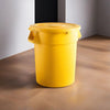 10 Pack! 32 Gallon Yellow Round Commercial Trash Can With Lid - PRO&Family