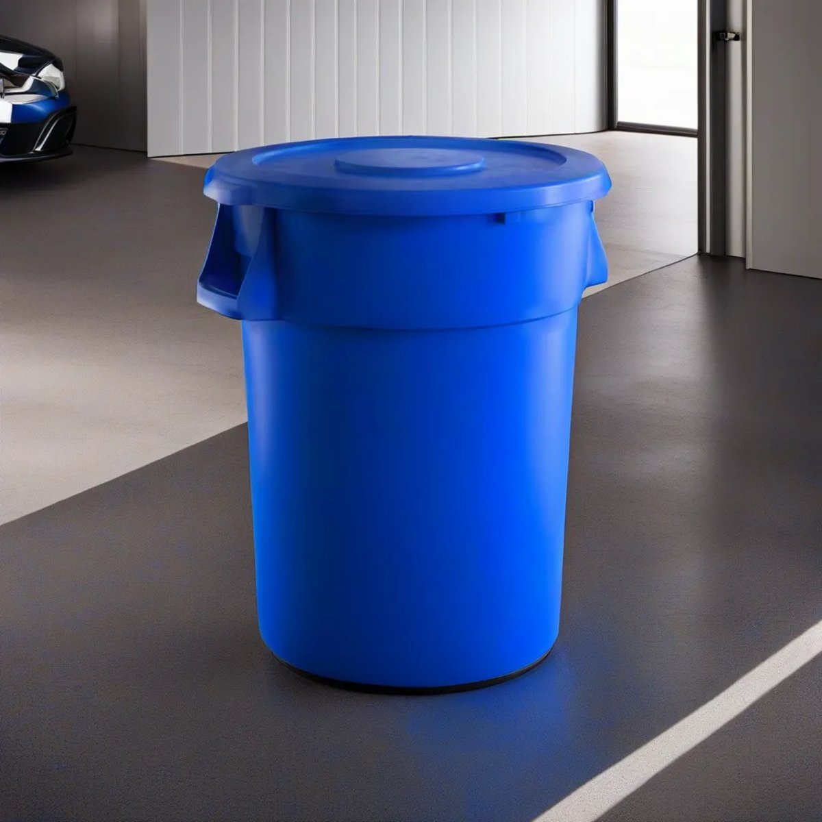 10 Pack! 44 Gallon Blue Round Commercial Trash Can With Lid - PRO&Family