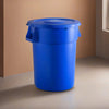 10 Pack! 44 Gallon Blue Round Commercial Trash Can With Lid - PRO&Family