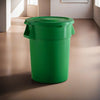 10 Pack! 44 Gallon Green Round Commercial Trash Can With Lid - PRO&Family