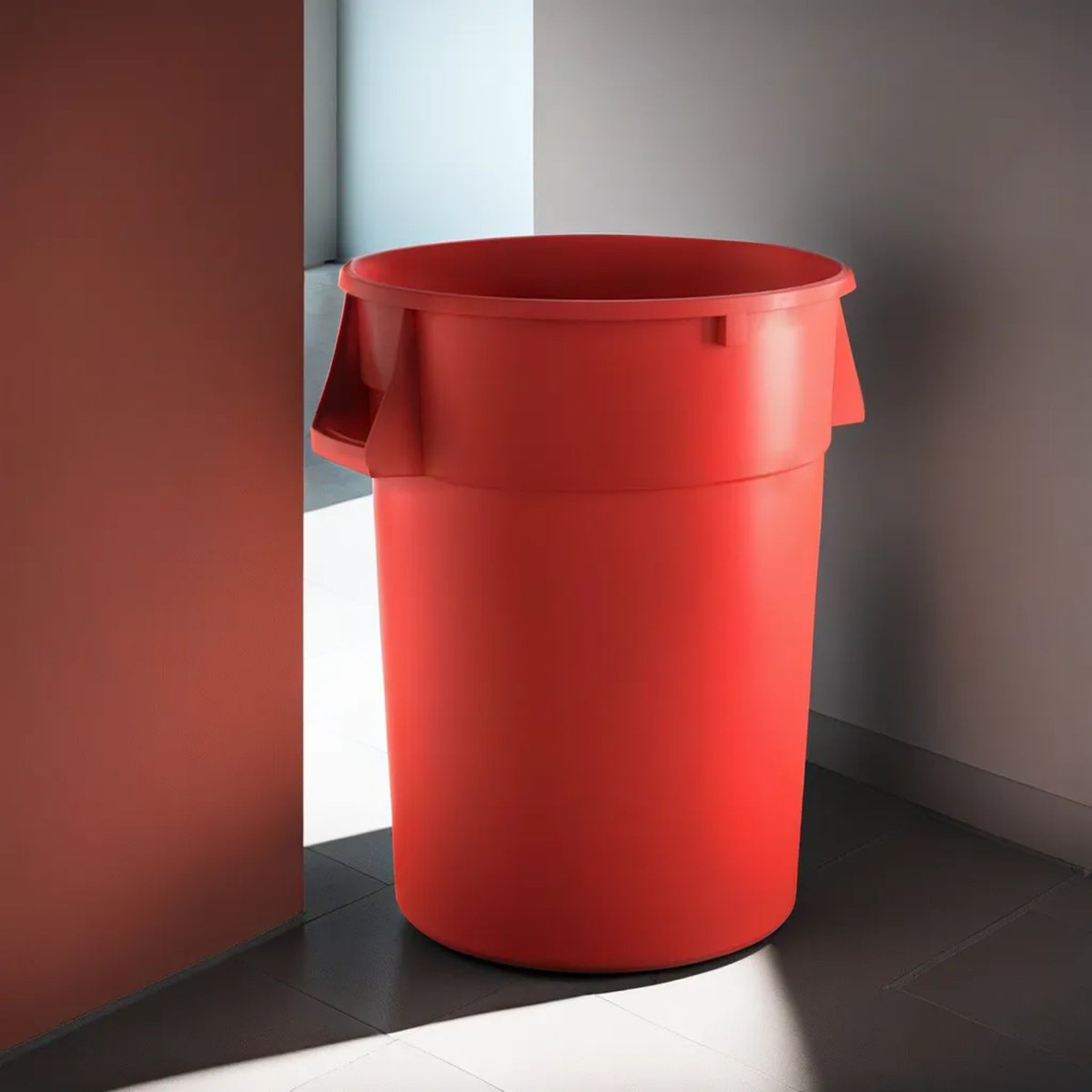 10 Pack! 44 Gallon Red Round Commercial Trash Can - PRO&Family