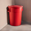 10 Pack! 44 Gallon Red Round Commercial Trash Can With Lid - PRO&Family