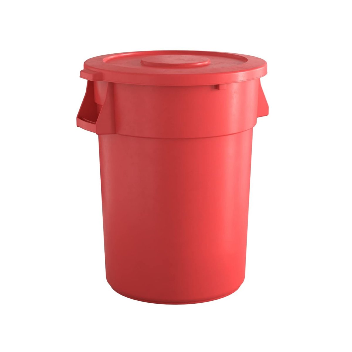 10 Pack! 44 Gallon Red Round Commercial Trash Can With Lid - PRO&Family