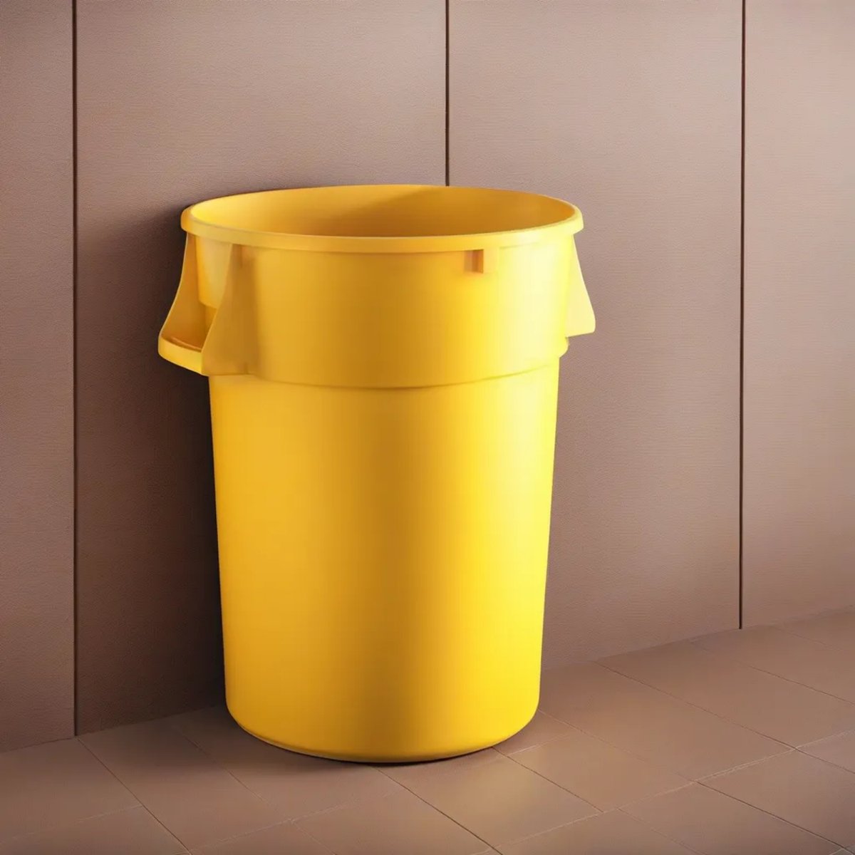 10 Pack! 44 Gallon Yellow Round Commercial Trash Can - PRO&Family