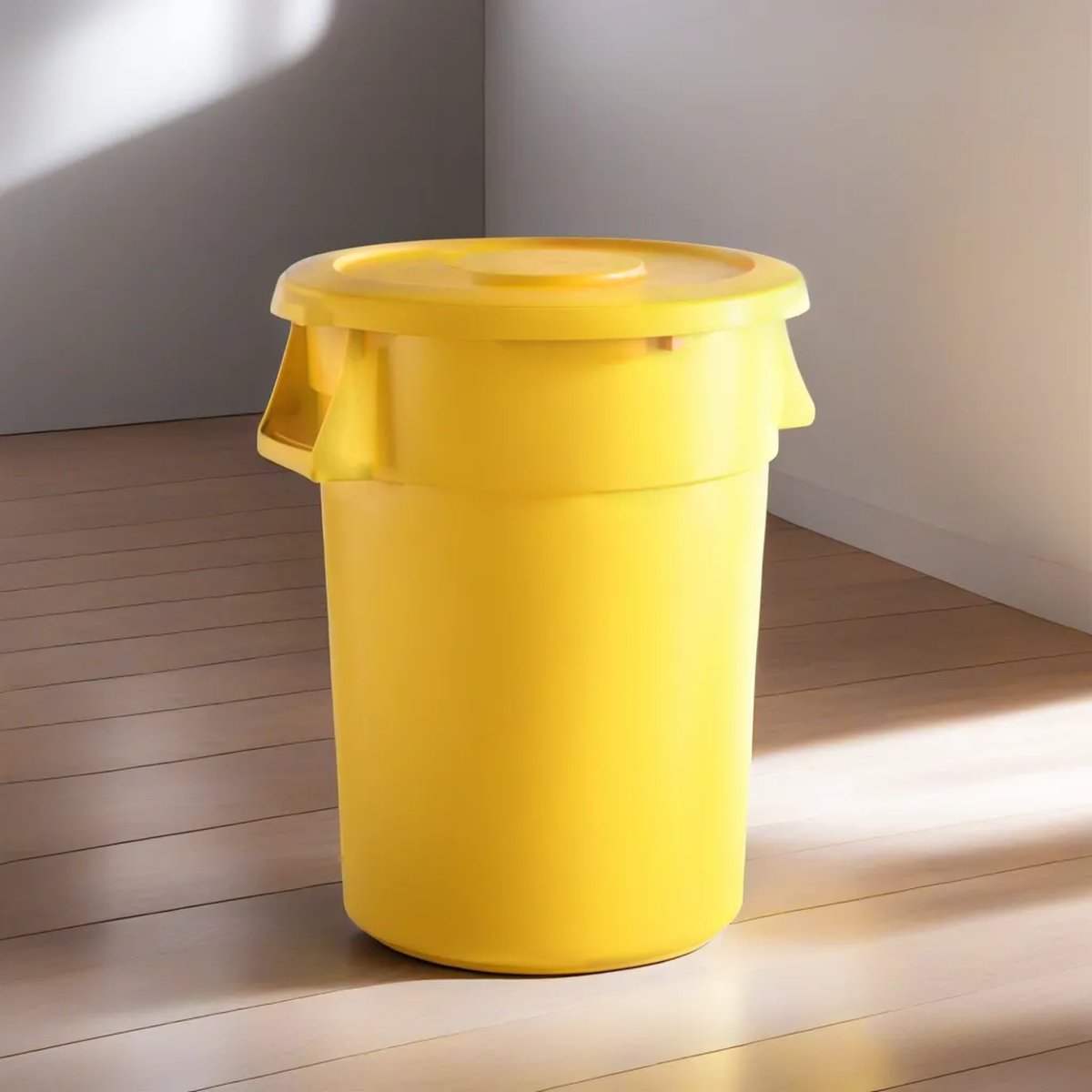 10 Pack! 44 Gallon Yellow Round Commercial Trash Can With Lid - PRO&Family