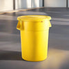 10 Pack! 44 Gallon Yellow Round Commercial Trash Can With Lid - PRO&Family