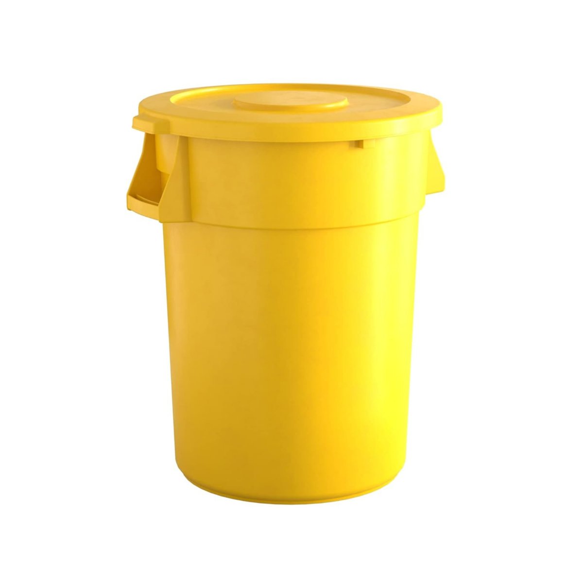 10 Pack! 44 Gallon Yellow Round Commercial Trash Can With Lid - PRO&Family