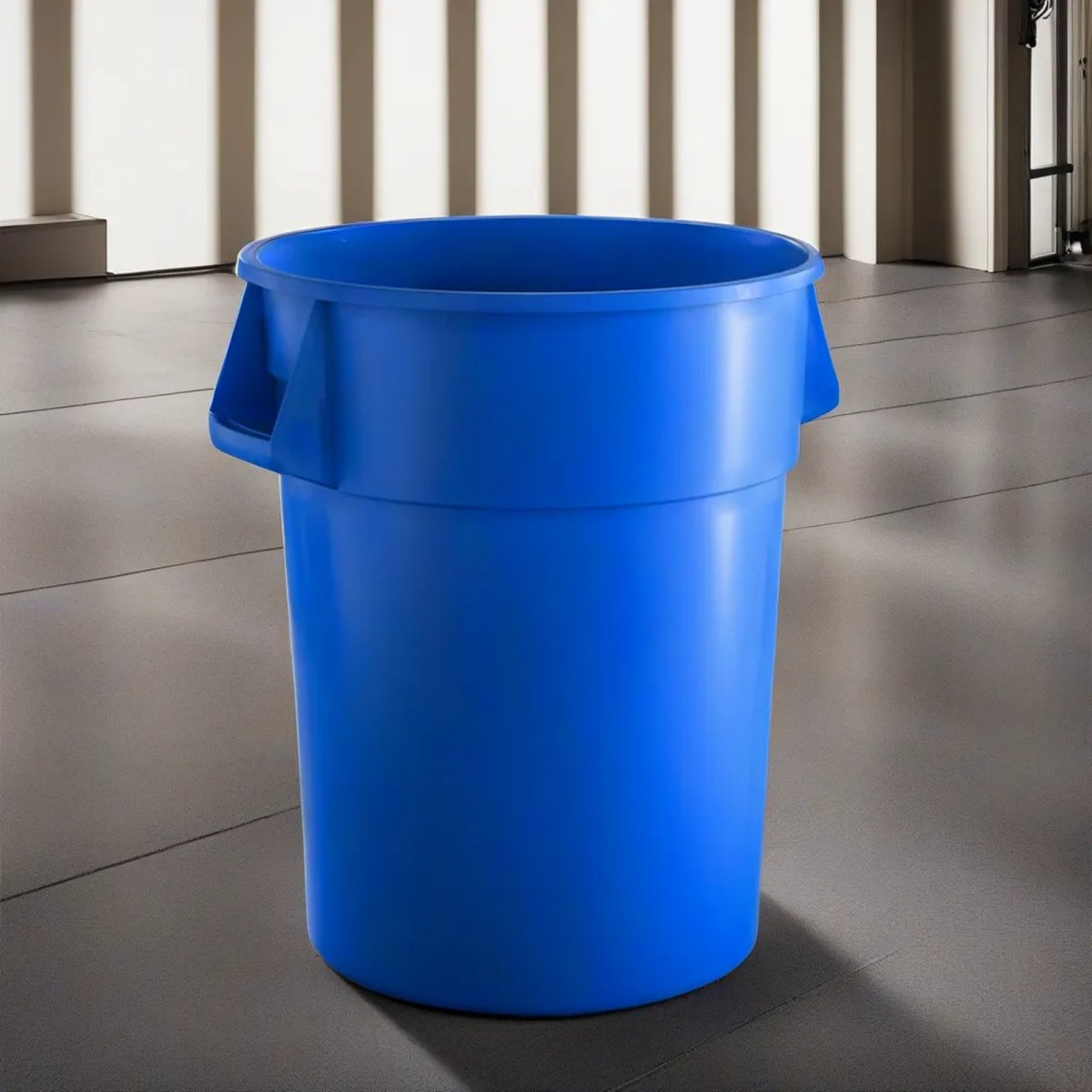 10 Pack! 55 Gallon Blue Round Commercial Trash Can - PRO&Family