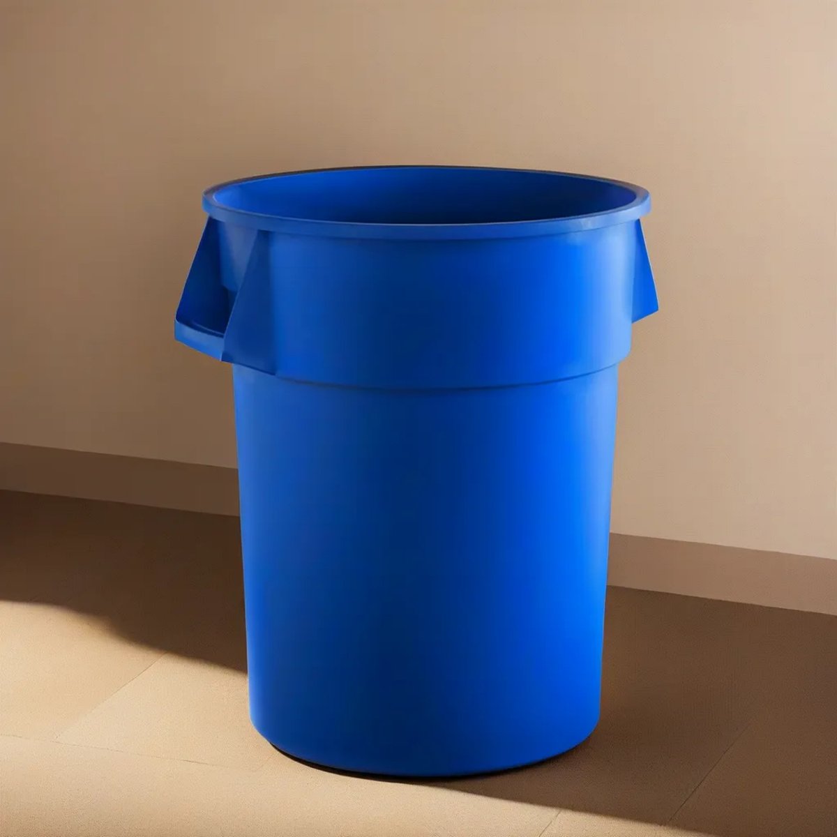 10 Pack! 55 Gallon Blue Round Commercial Trash Can - PRO&Family