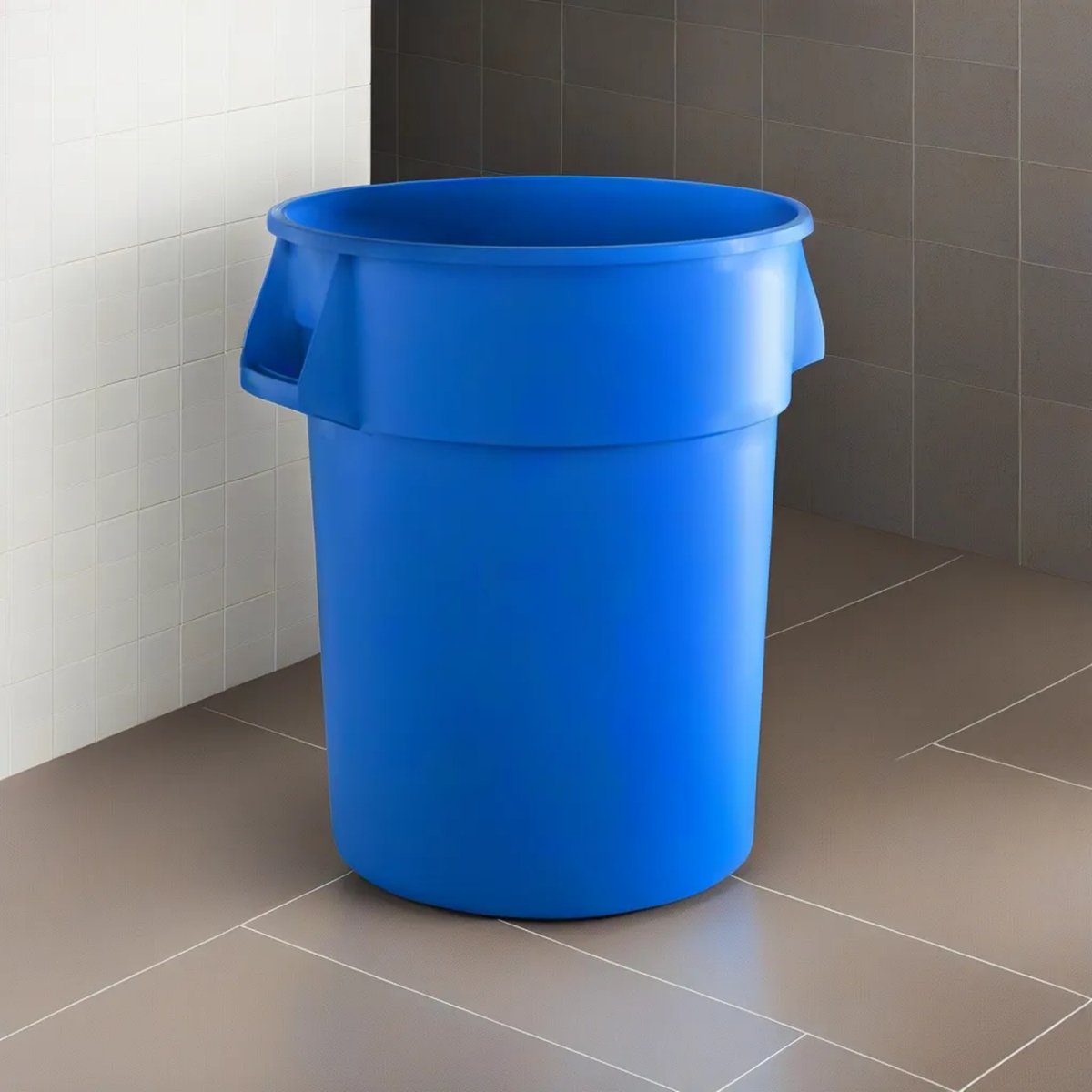 10 Pack! 55 Gallon Blue Round Commercial Trash Can - PRO&Family