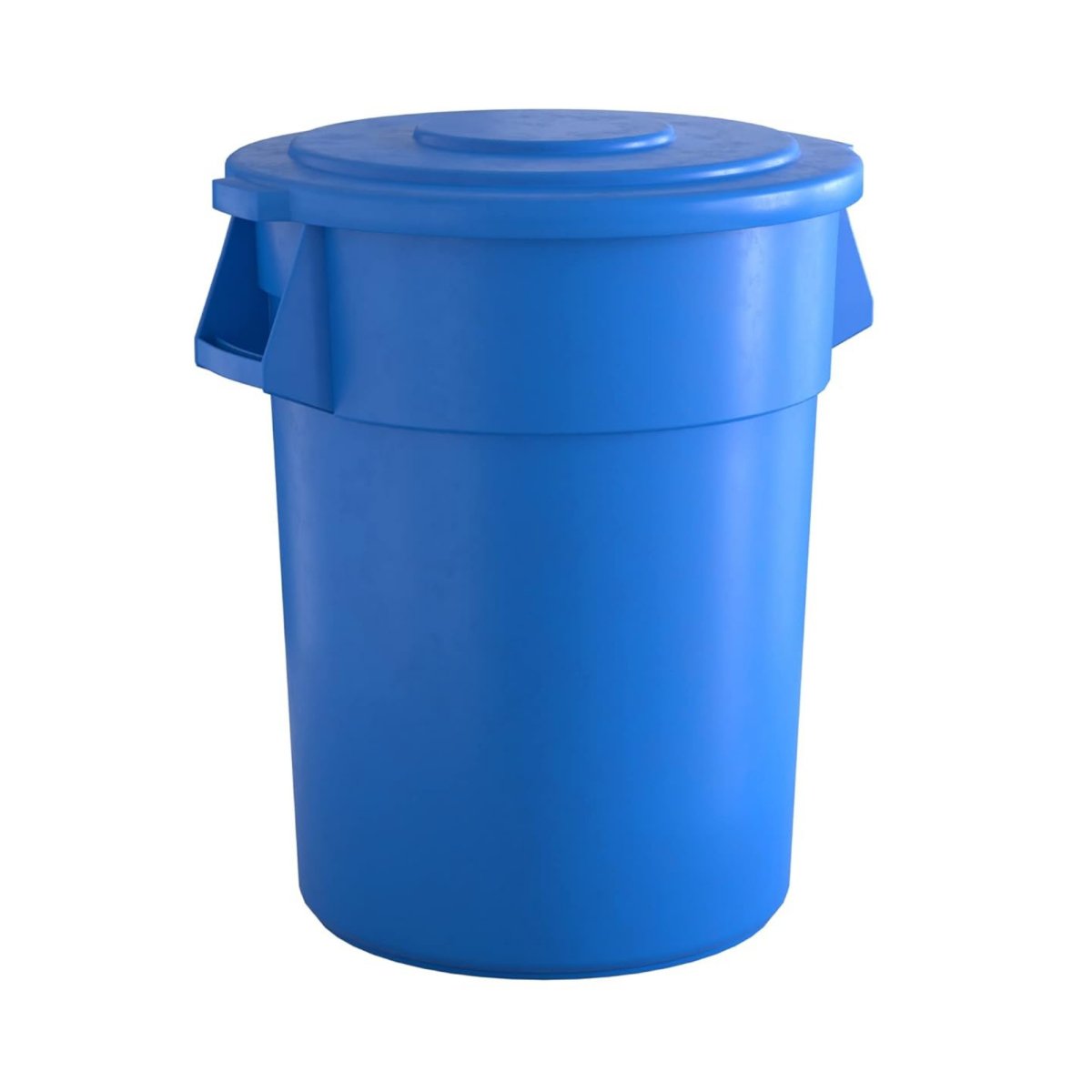 10 Pack! 55 Gallon Blue Round Commercial Trash Can With Lid - PRO&Family