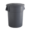 10 Pack! 55 Gallon Gray Round Commercial Trash Can With Lid - PRO&Family