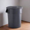 10 Pack! 55 Gallon Gray Round Commercial Trash Can With Lid - PRO&Family