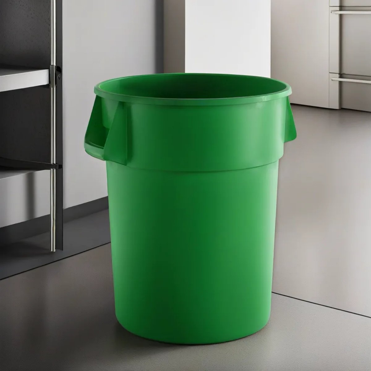 10 Pack! 55 Gallon Green Round Commercial Trash Can - PRO&Family