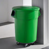 10 Pack! 55 Gallon Green Round Commercial Trash Can With Lid And Dolly - PRO&Family