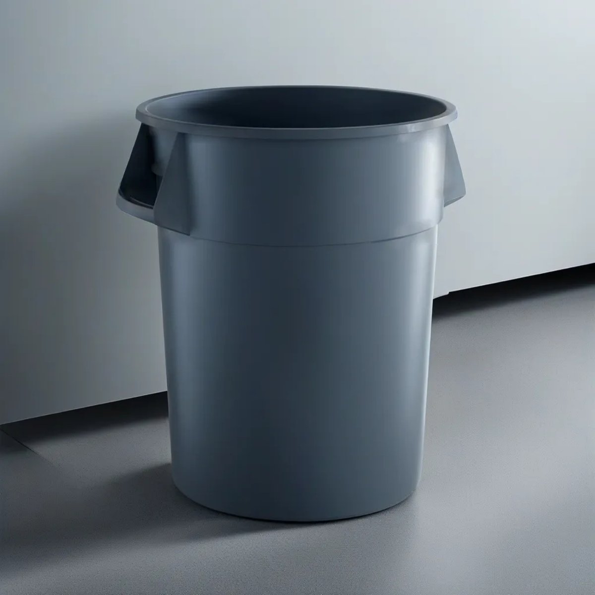 10 Pack! 55 Gallon Grey Round Commercial Trash Can - PRO&Family