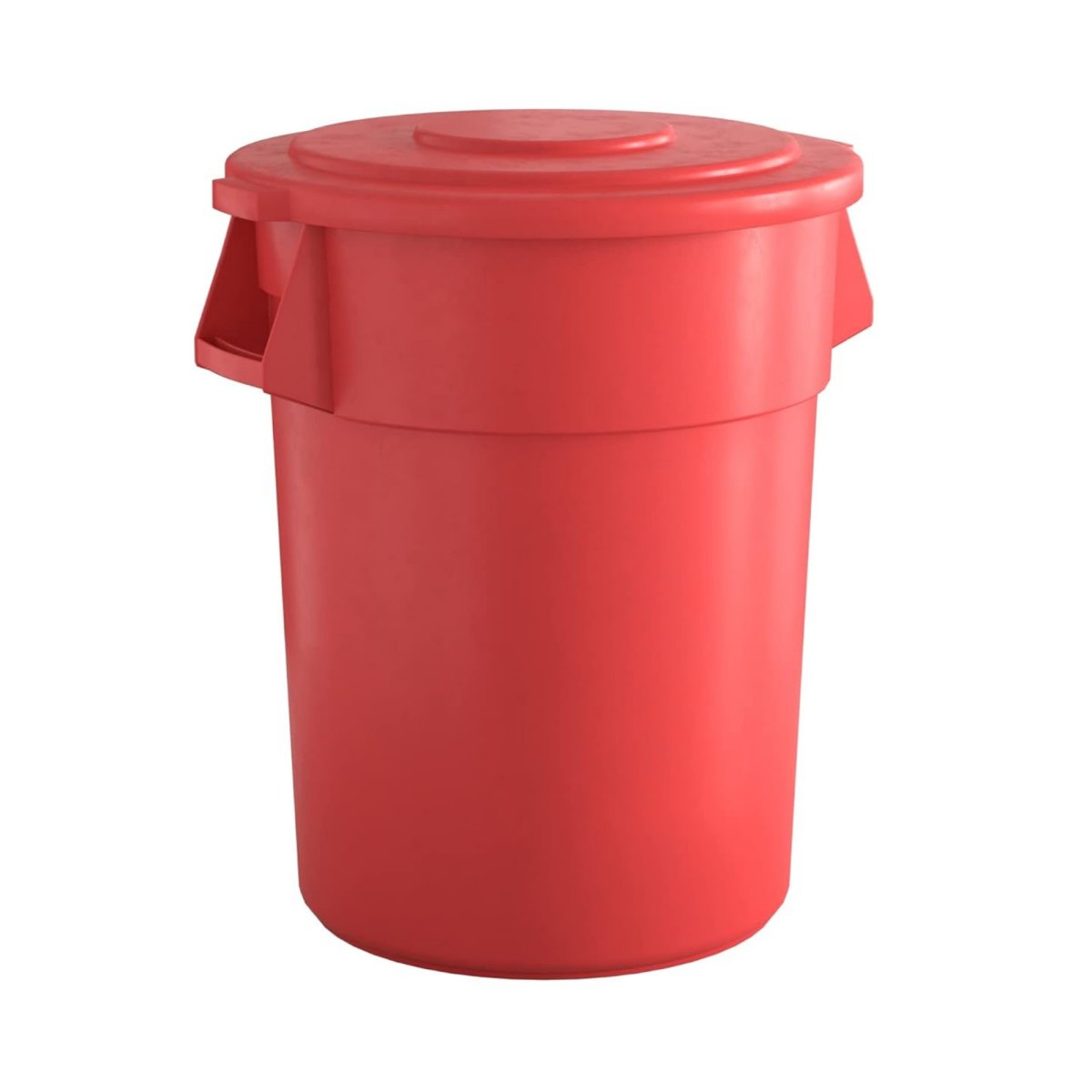 10 Pack! 55 Gallon Red Round Commercial Trash Can With Lid - PRO&Family