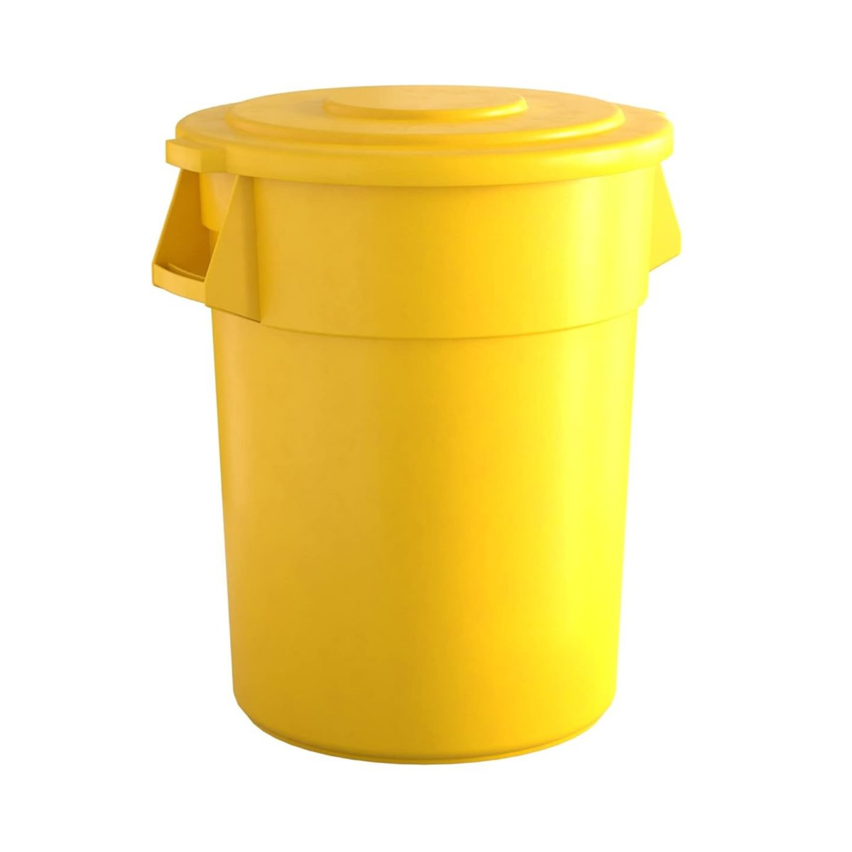 10 Pack! 55 Gallon Yellow Round Commercial Trash Can With Lid - PRO&Family