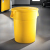 10 Pack! 55 Gallon Yellow Round Commercial Trash Can With Lid - PRO&Family